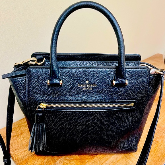 Kate Spade black leather shoulder bag
